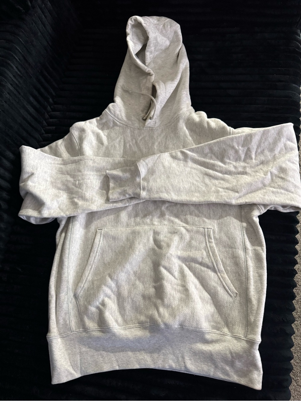 Champion Men's Light Gray Turtleneck Sweater Hoodie